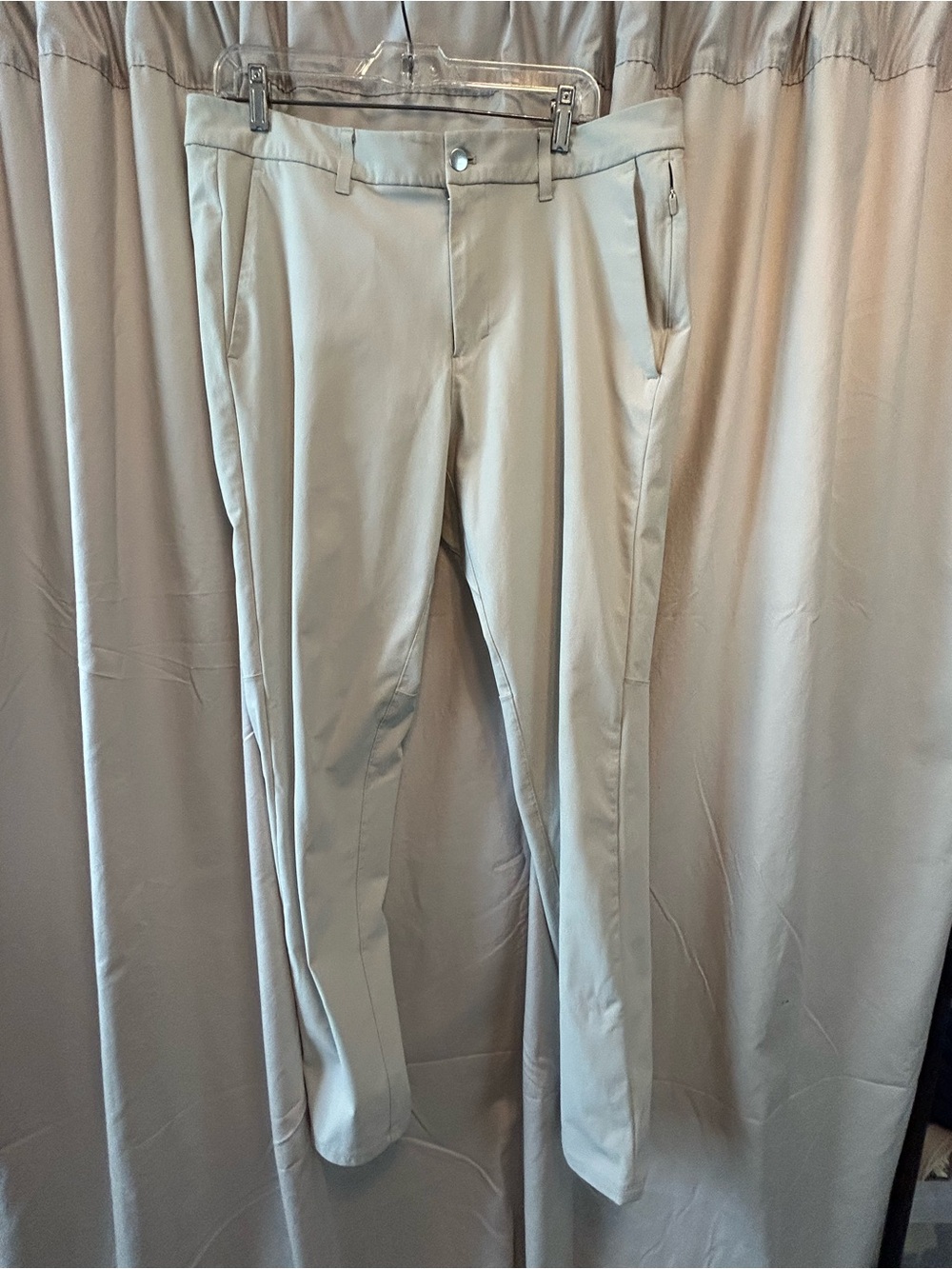 Men's Light Gray Athletic Pants - Classic Tailored Fit